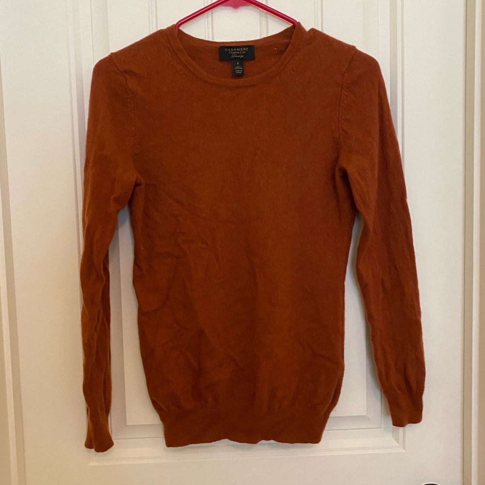 Charter Club 100% Cashmere rust-colored crew neck sweater